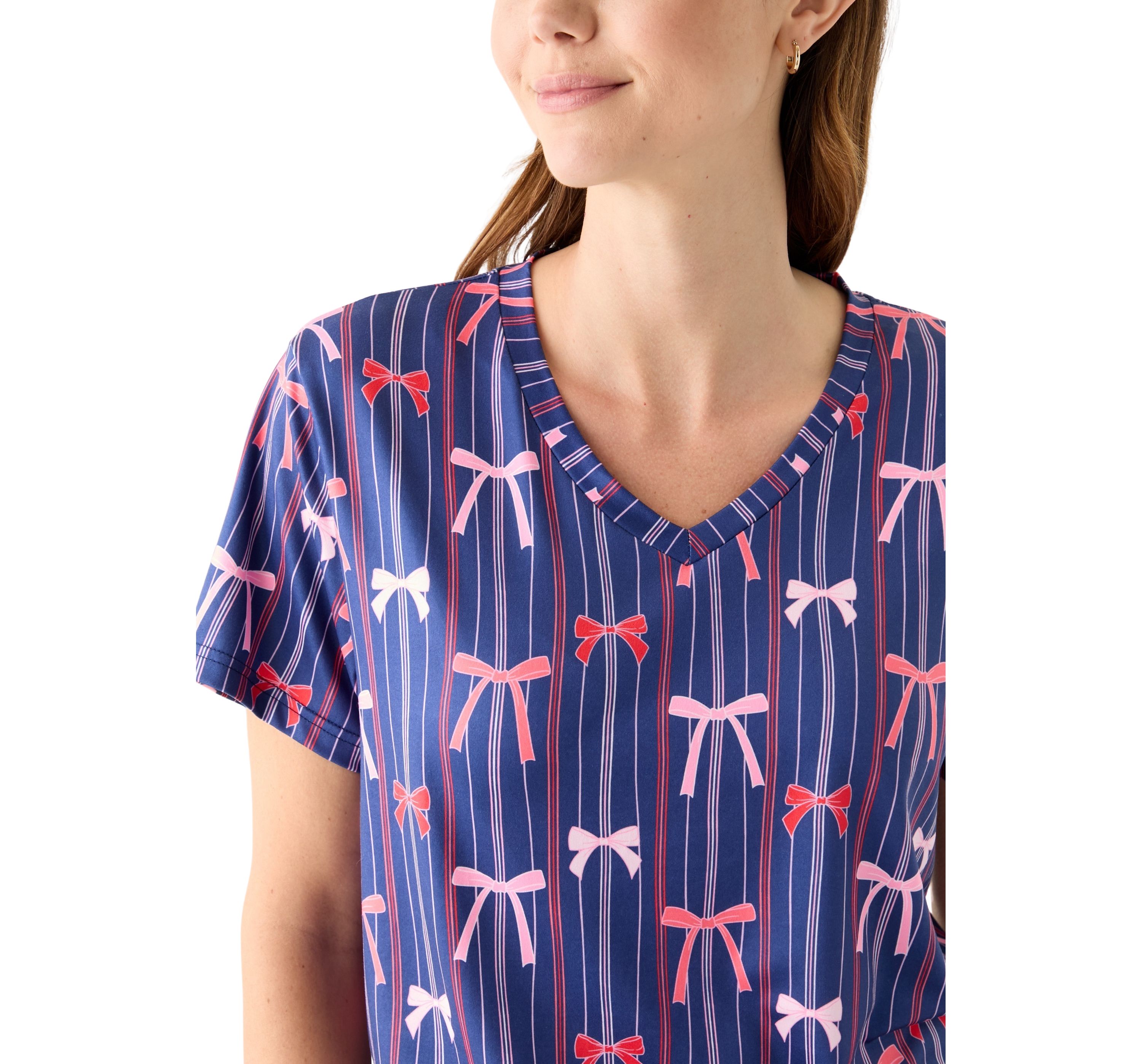 Womens Alli Short Sleeve Shirt and Pants Pajama Set