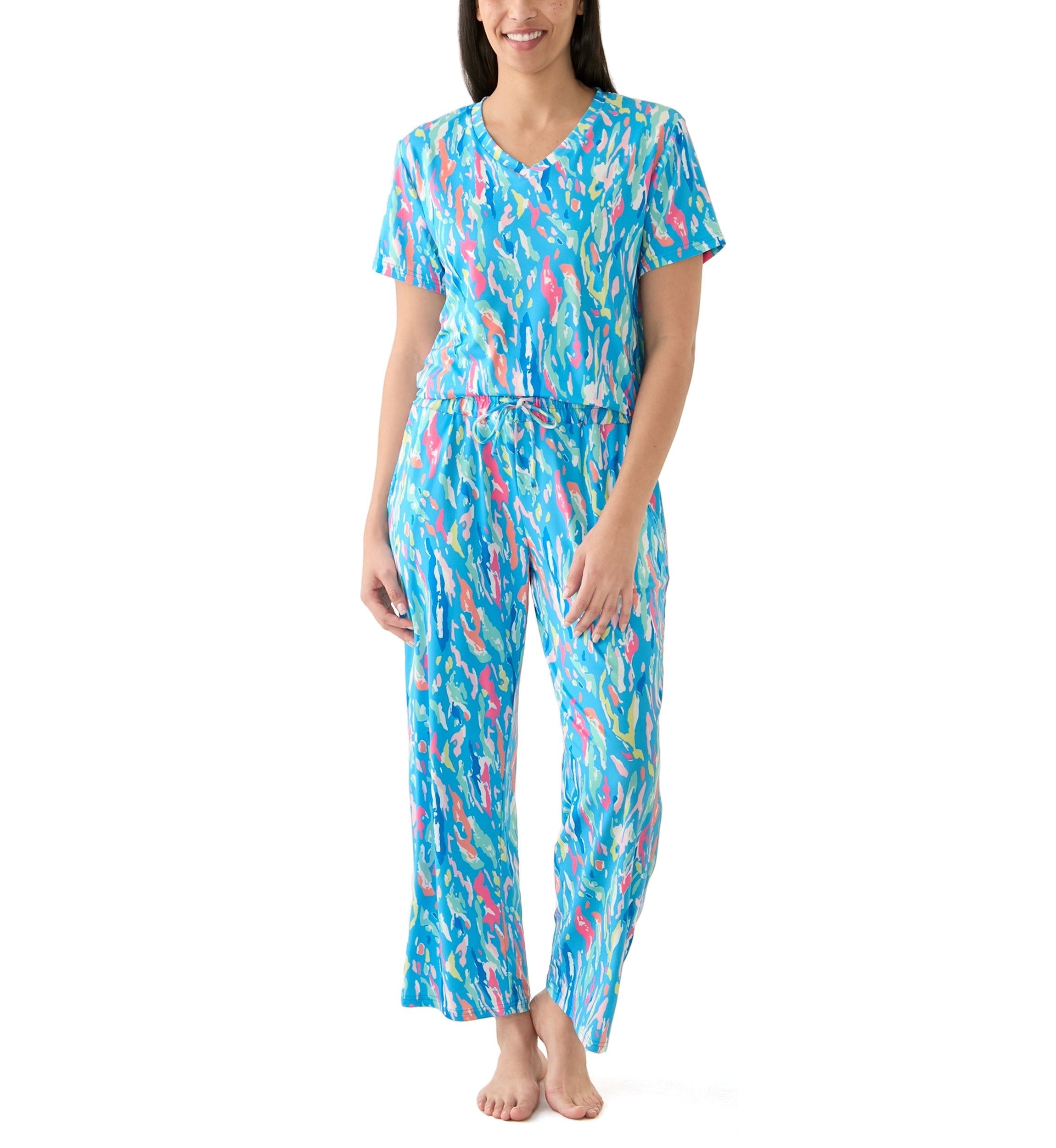 Alli Short Sleeve Shirt and Long Pants Pajama Set