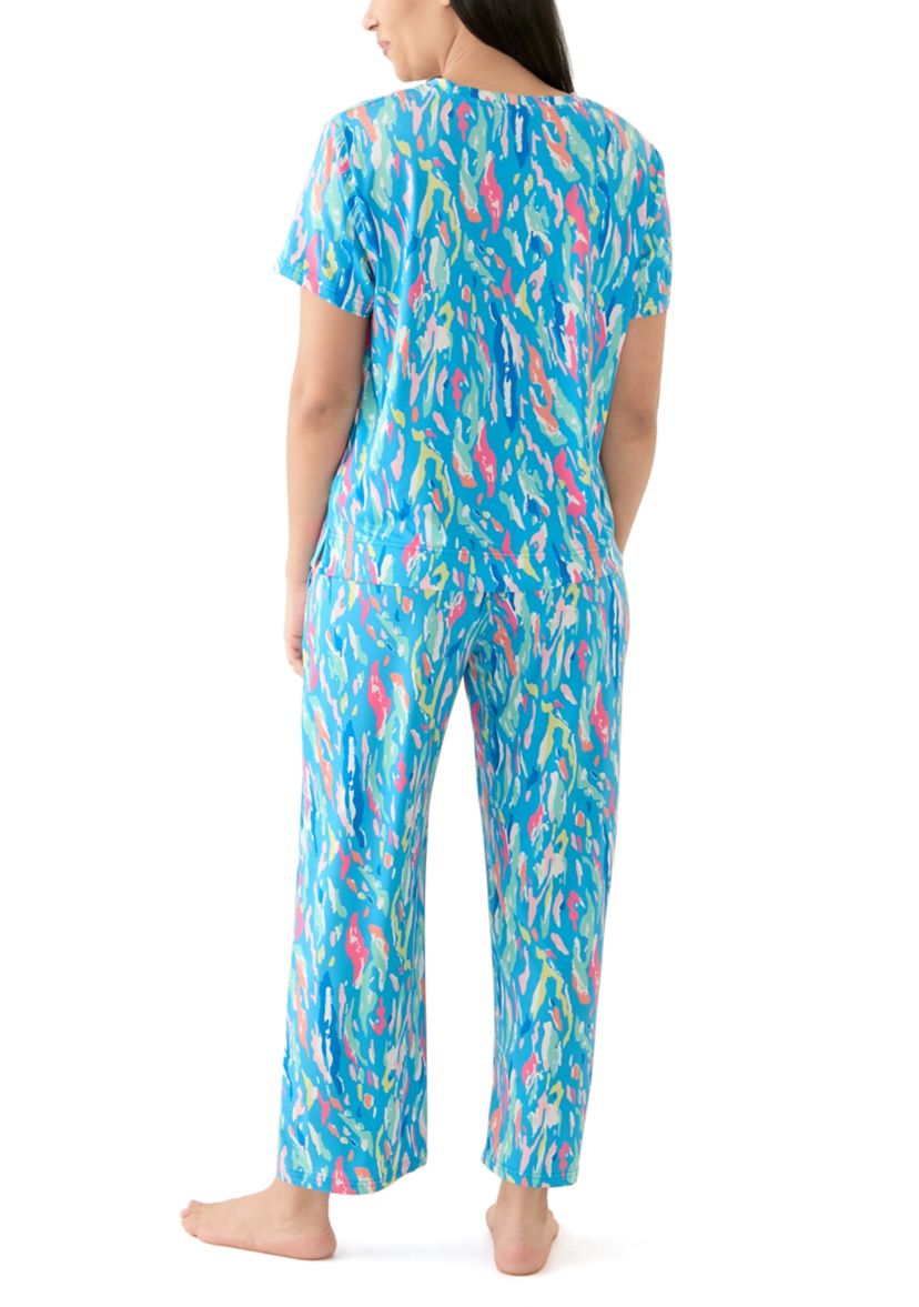 Alli Short Sleeve Shirt and Long Pants Pajama Set