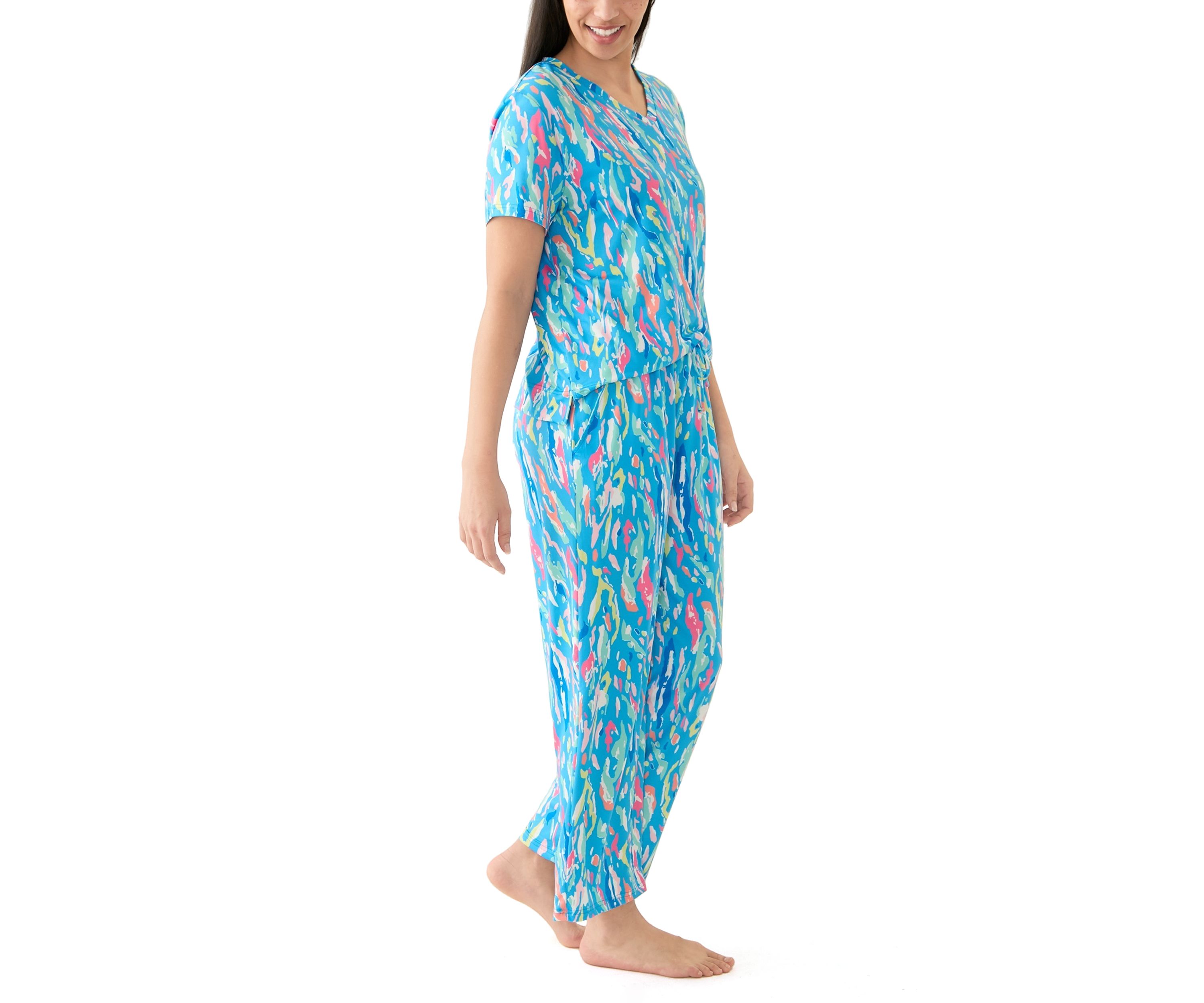 Alli Short Sleeve Shirt and Long Pants Pajama Set