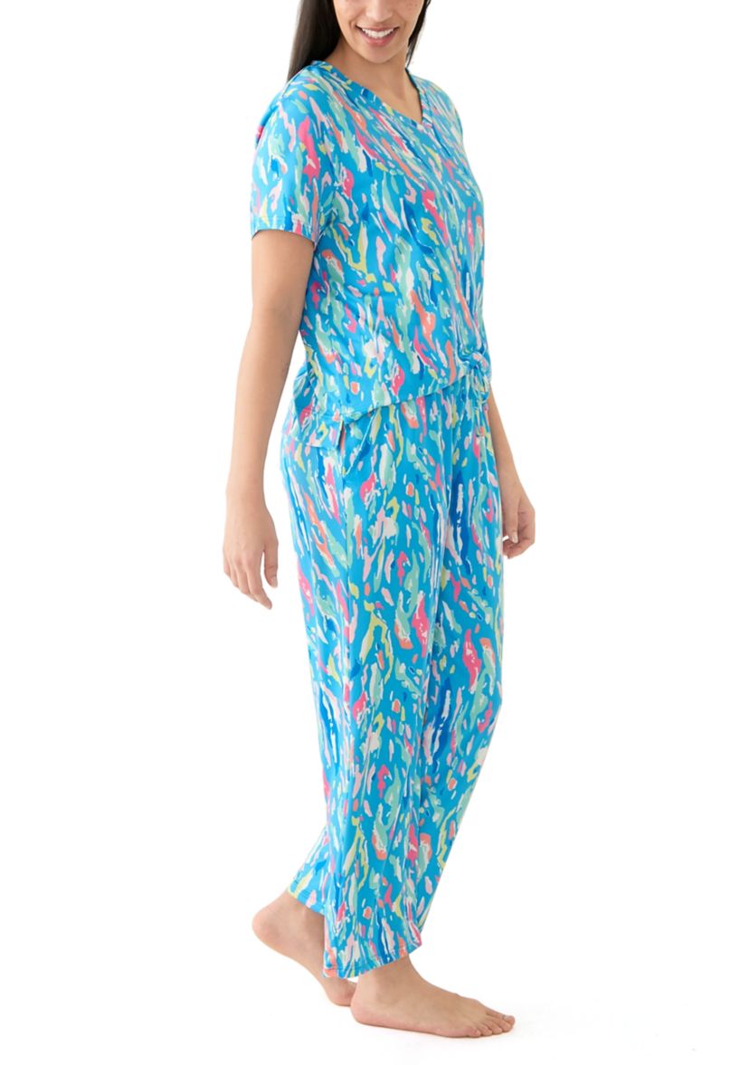 Alli Short Sleeve Shirt and Long Pants Pajama Set