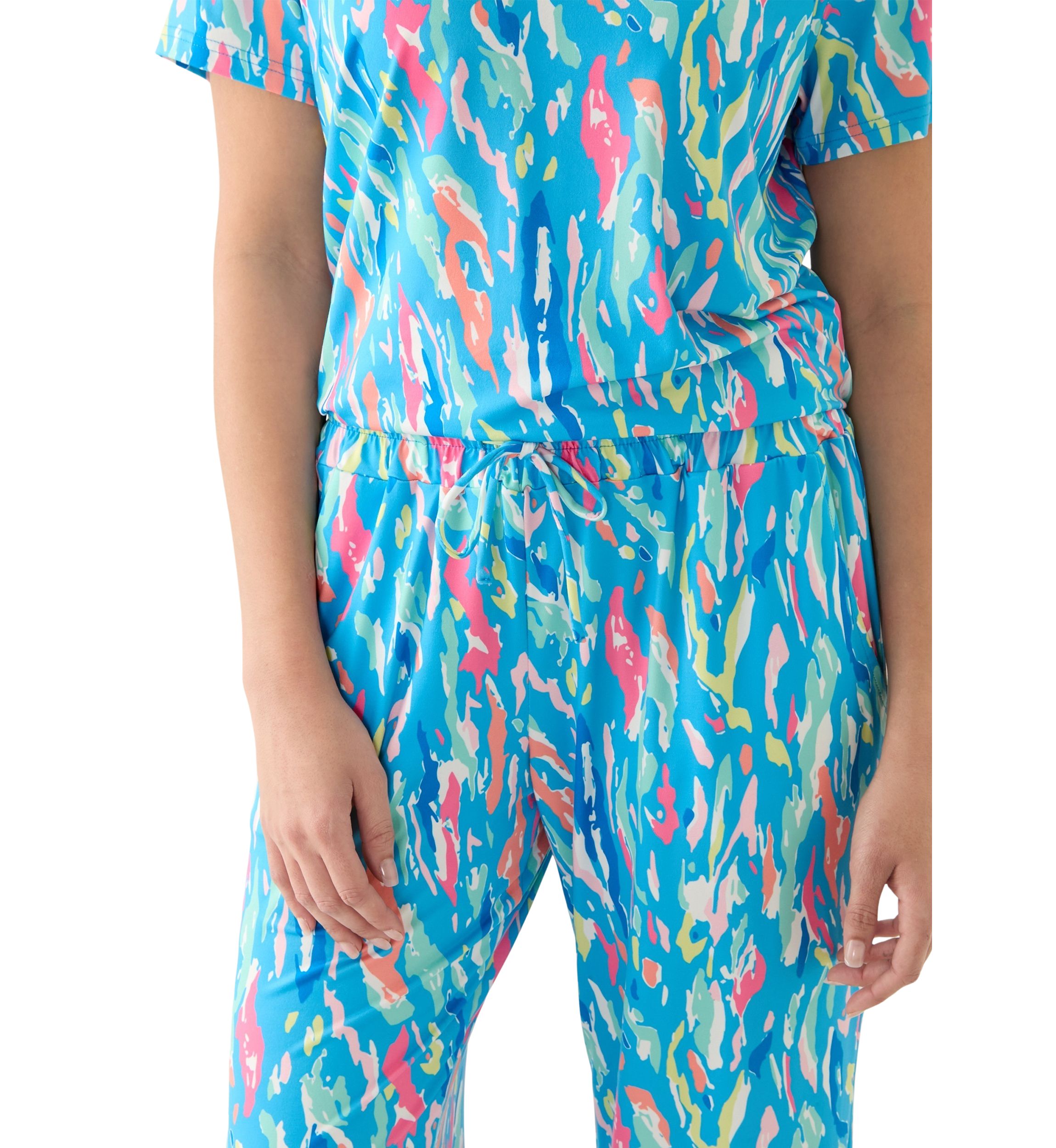 Alli Short Sleeve Shirt and Long Pants Pajama Set