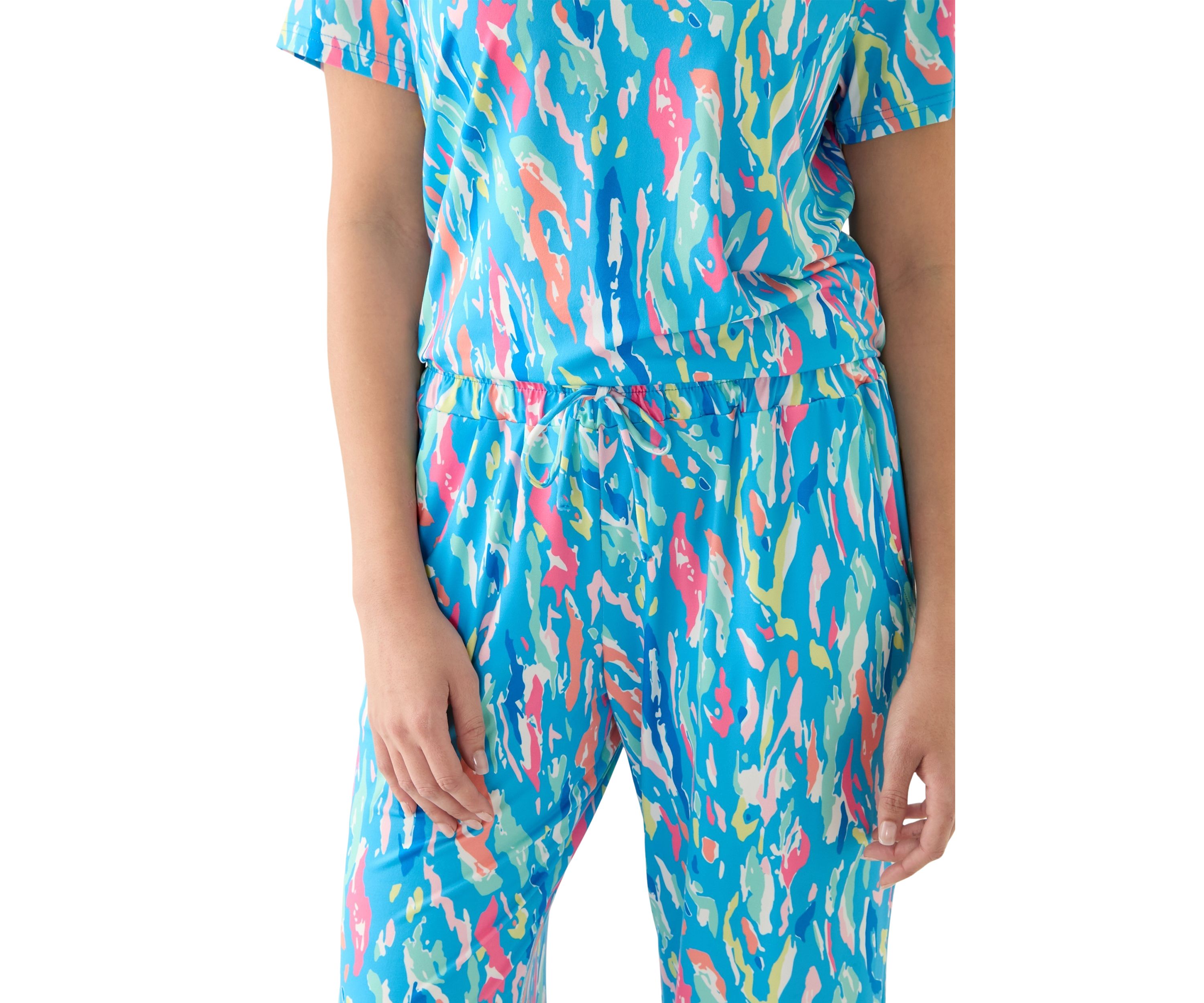 Alli Short Sleeve Shirt and Long Pants Pajama Set