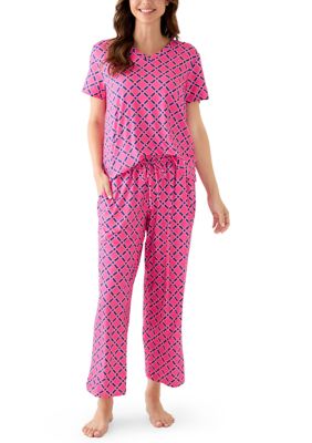 Mary Square Women's Alli Short Sleeve Pajama Set, Pink, Small