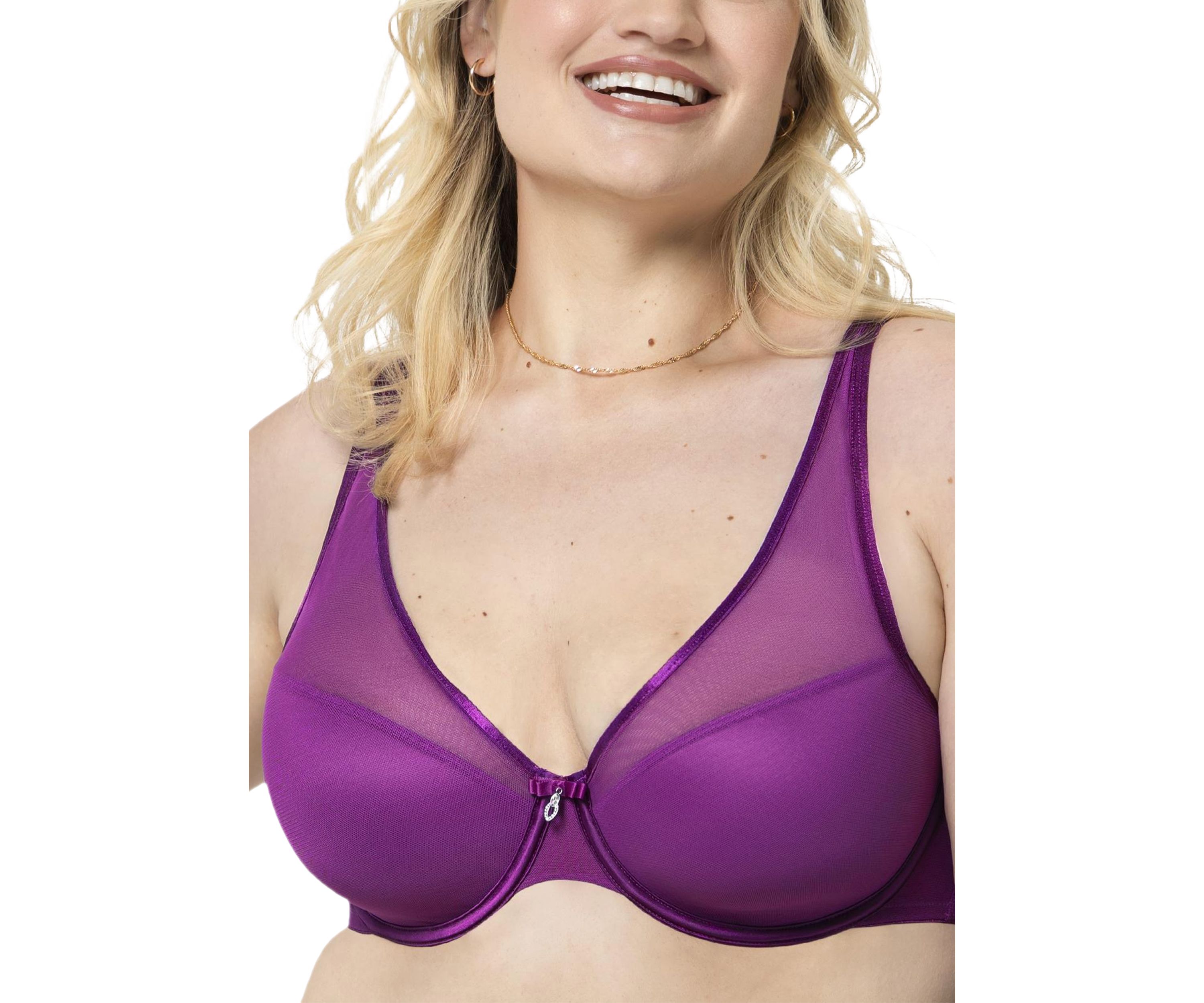 Plus Size Sheer Mesh Plunge T-Shirt Bra