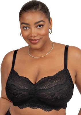 Curvy Couture Women's Luxe Lace Wireless Bralette