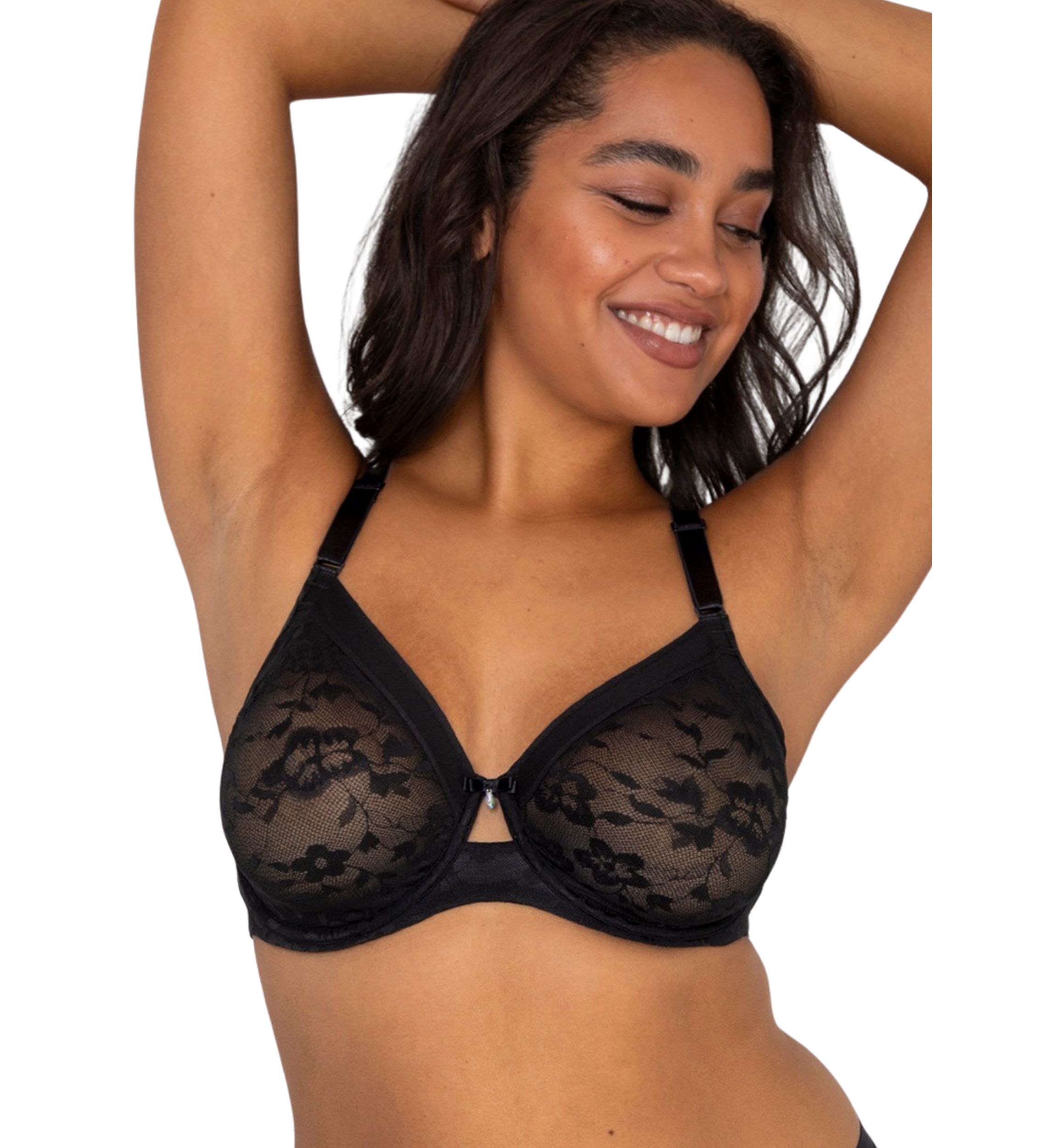 Plus Size No Show Lace Unlined Underwire Bra