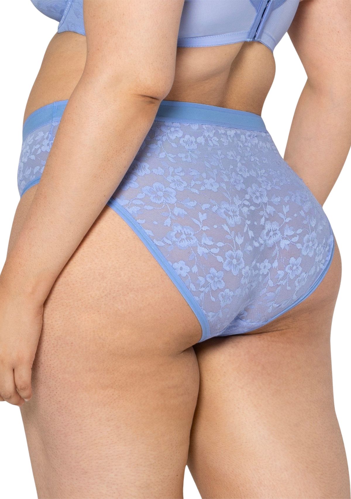 No Show Lace High Cut Brief Panty