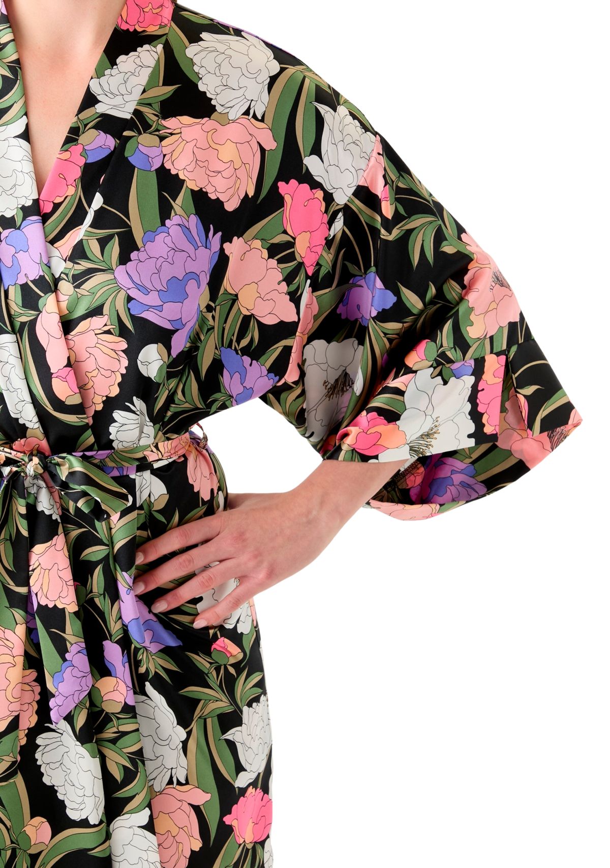 Womens Harriet Satin Wrapper Robe