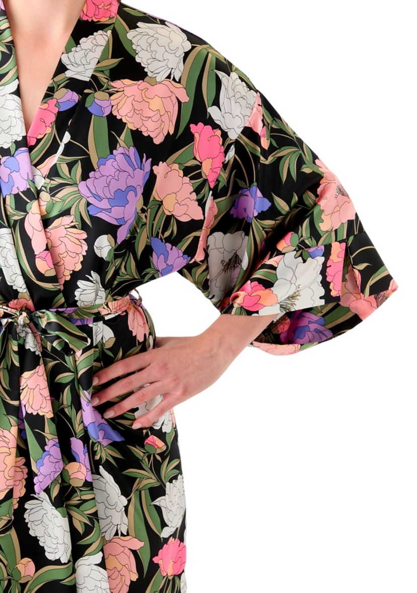 Womens Harriet Satin Wrapper Robe