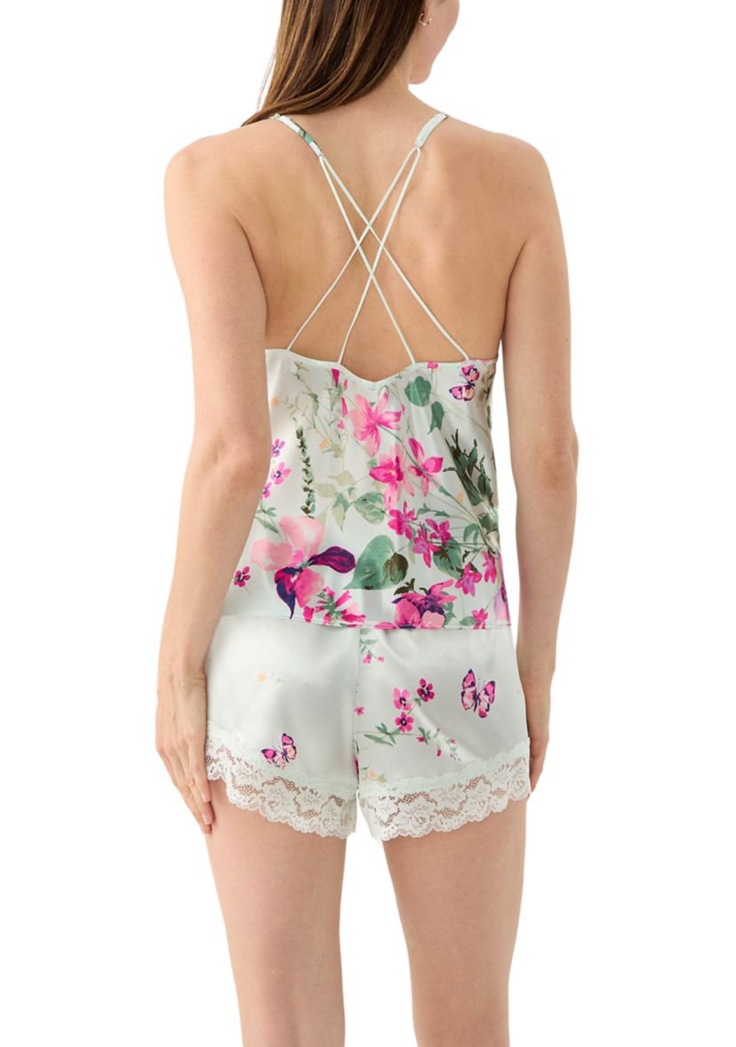 Lena Printed Satin Cami Top and Shorts Set