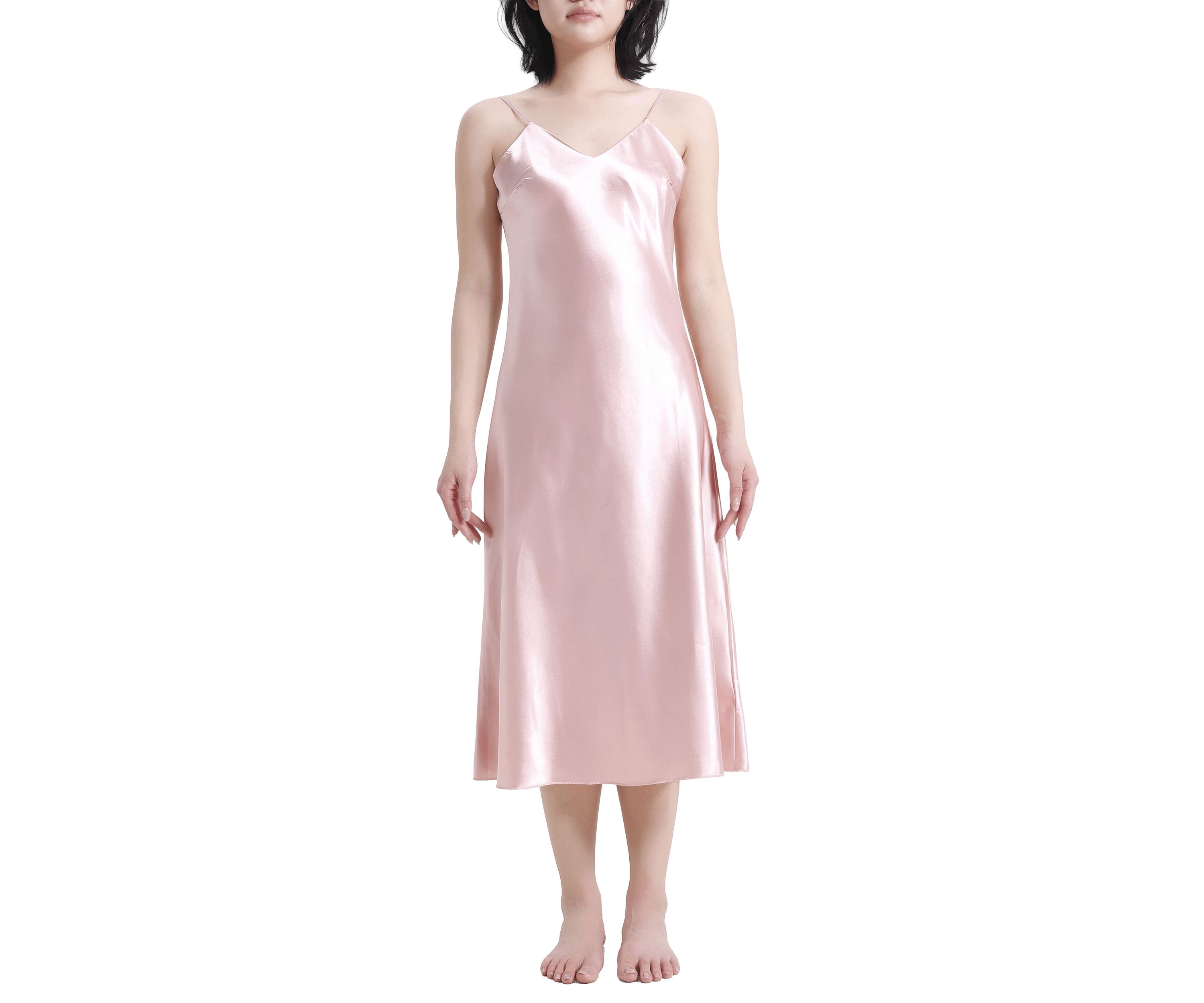 Lustrous Silky Shiny Satin Slip Dress