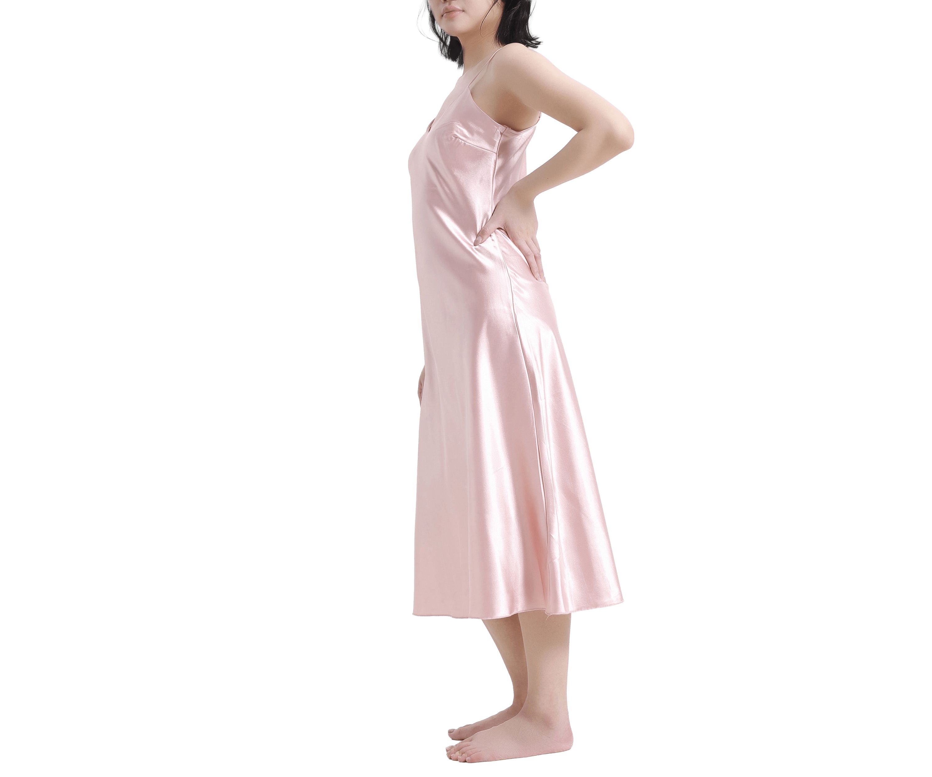 Lustrous Silky Shiny Satin Slip Dress