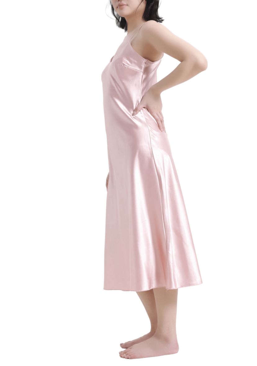 Lustrous Silky Shiny Satin Slip Dress