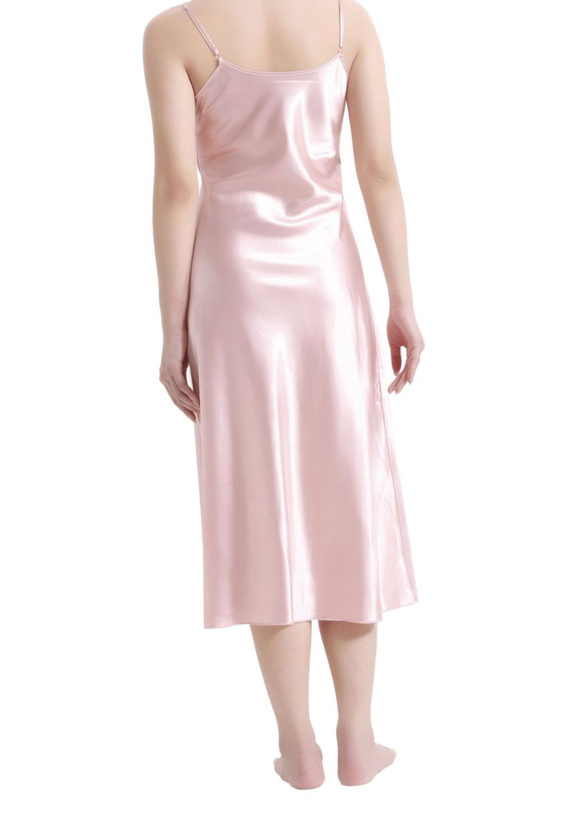 Lustrous Silky Shiny Satin Slip Dress