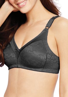 Bali Women's Double Support Spa Closure Wire-free Bra, Black, 40 DD
