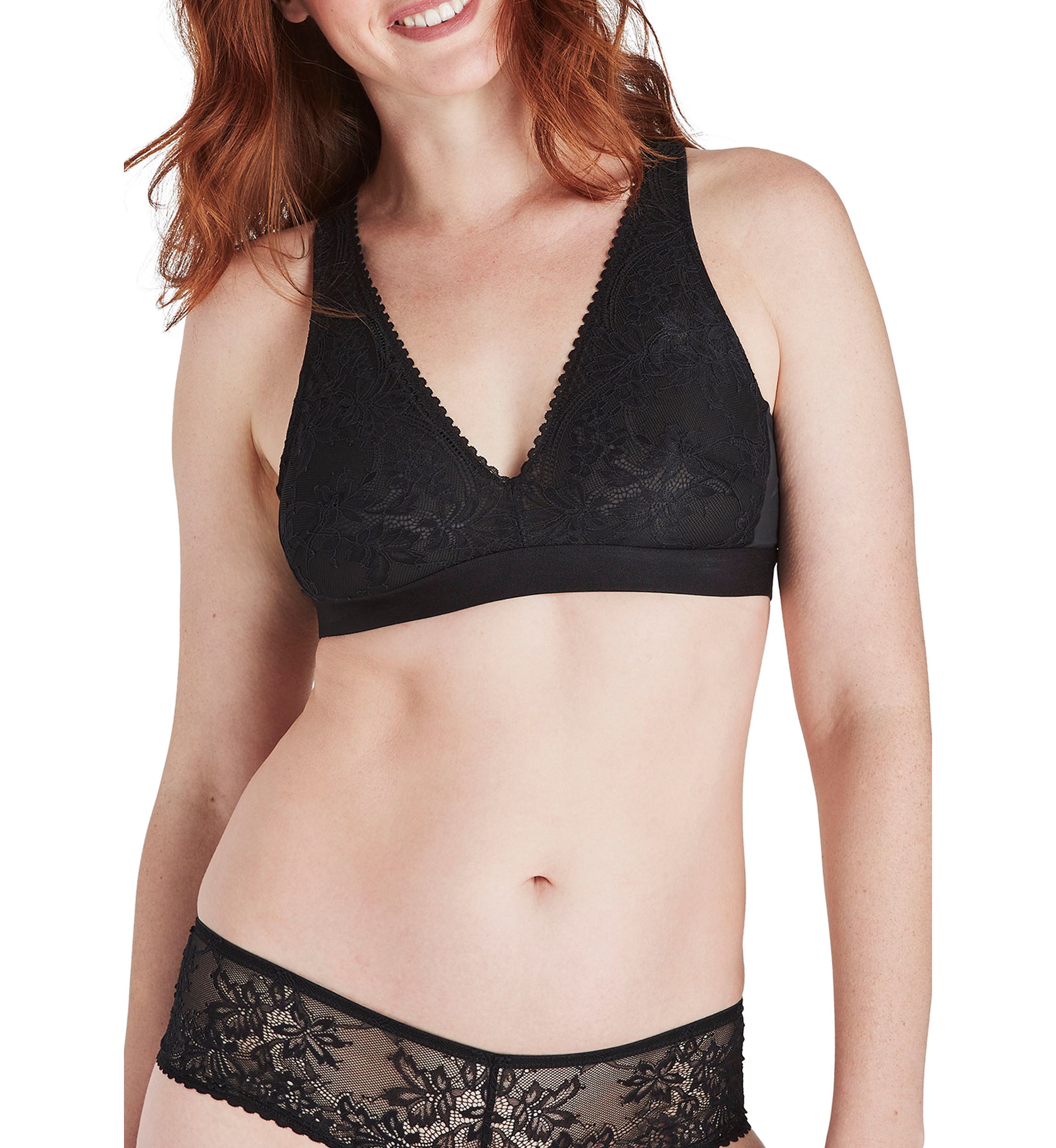 Comfort Revolution® Comfy Glam™ Plunge Lace Wirefree Bralette