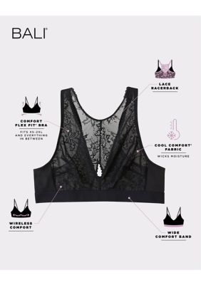 Bali Women's Comfort Revolution Plunge Lace Wirefree Bralette