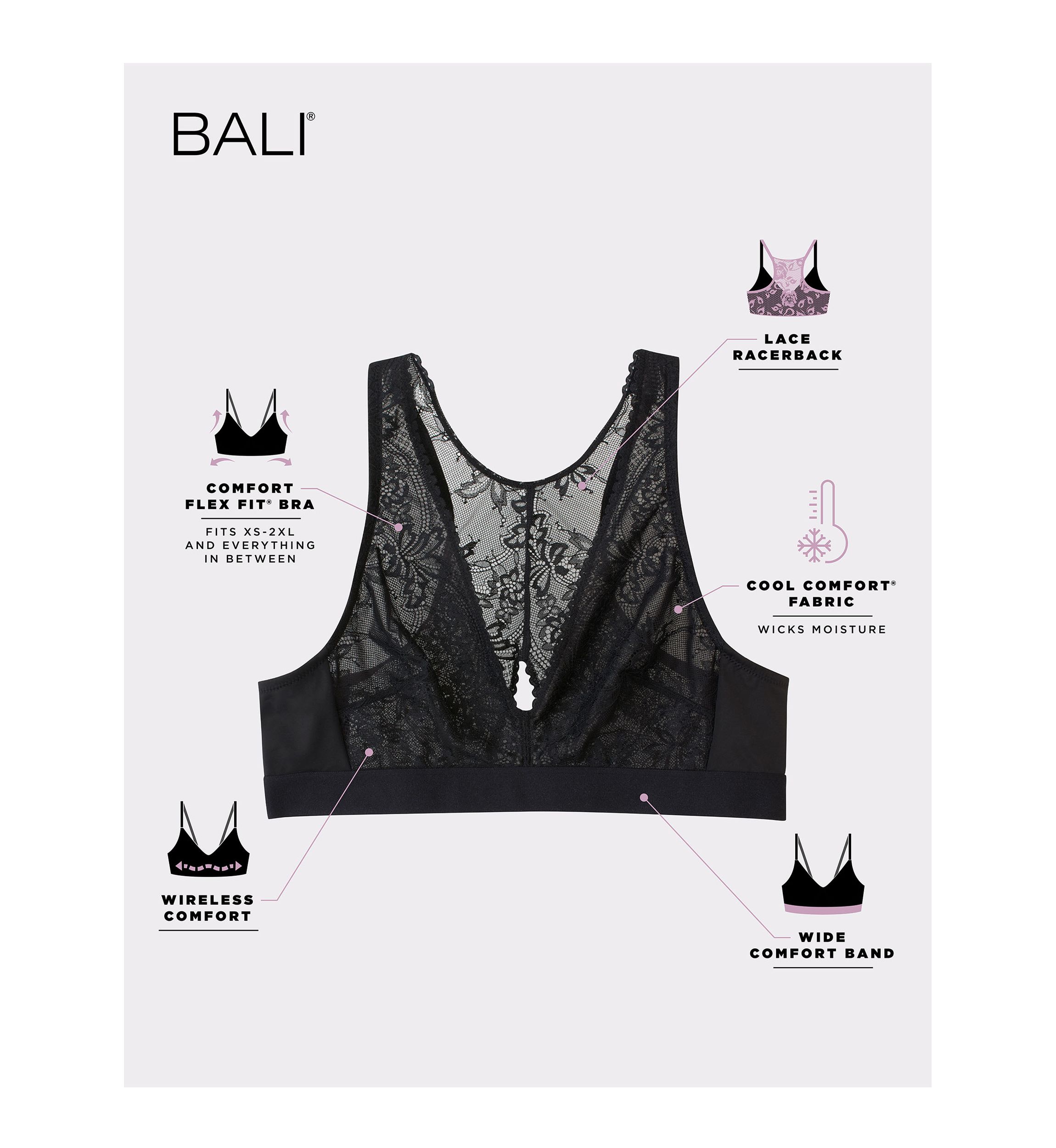 Comfort Revolution® Comfy Glam™ Plunge Lace Wirefree Bralette