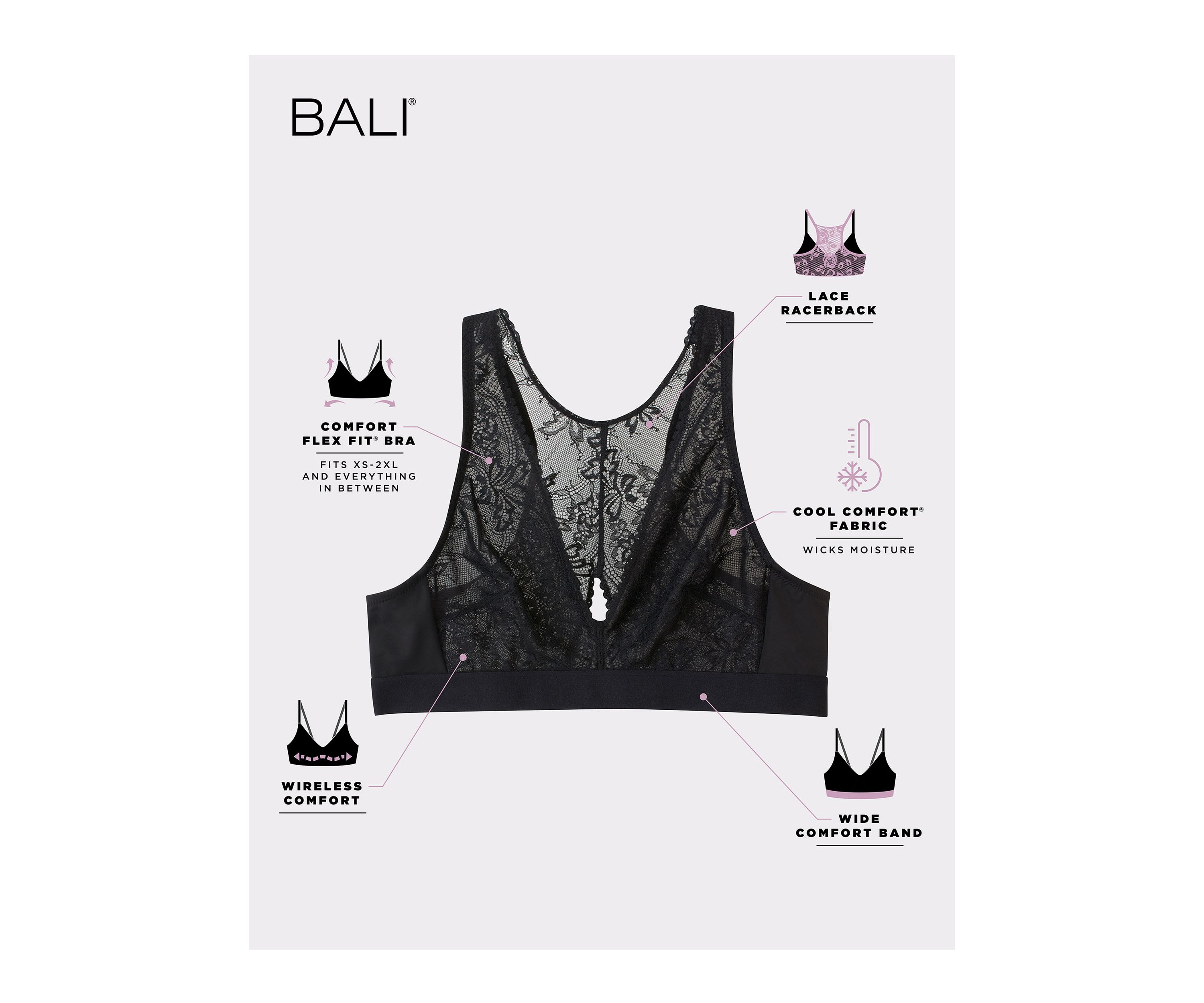 Comfort Revolution® Comfy Glam™ Plunge Lace Wirefree Bralette