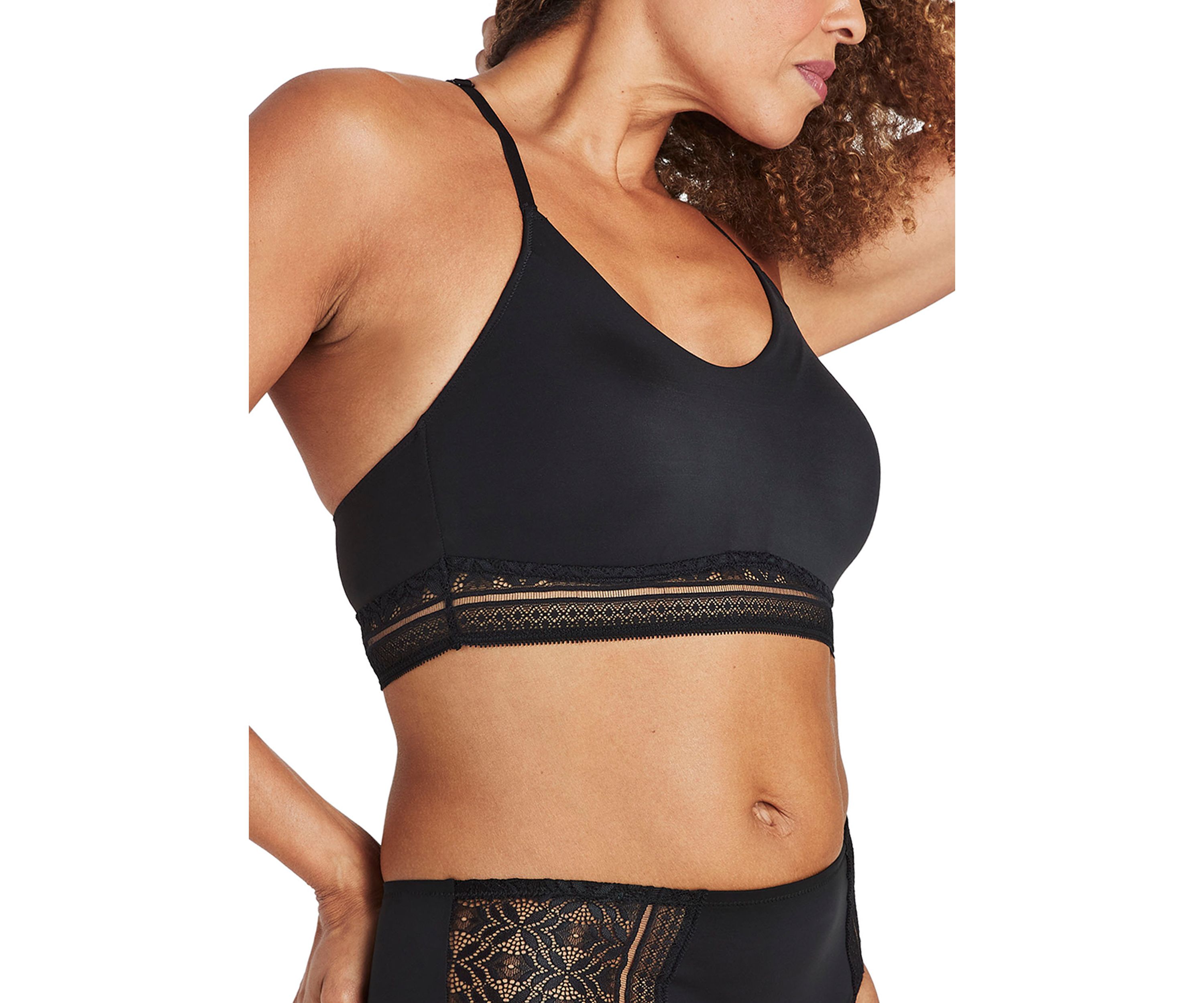 Comfort Revolution® Comfy Glam™ Longline Wirefree Bralette with Lace