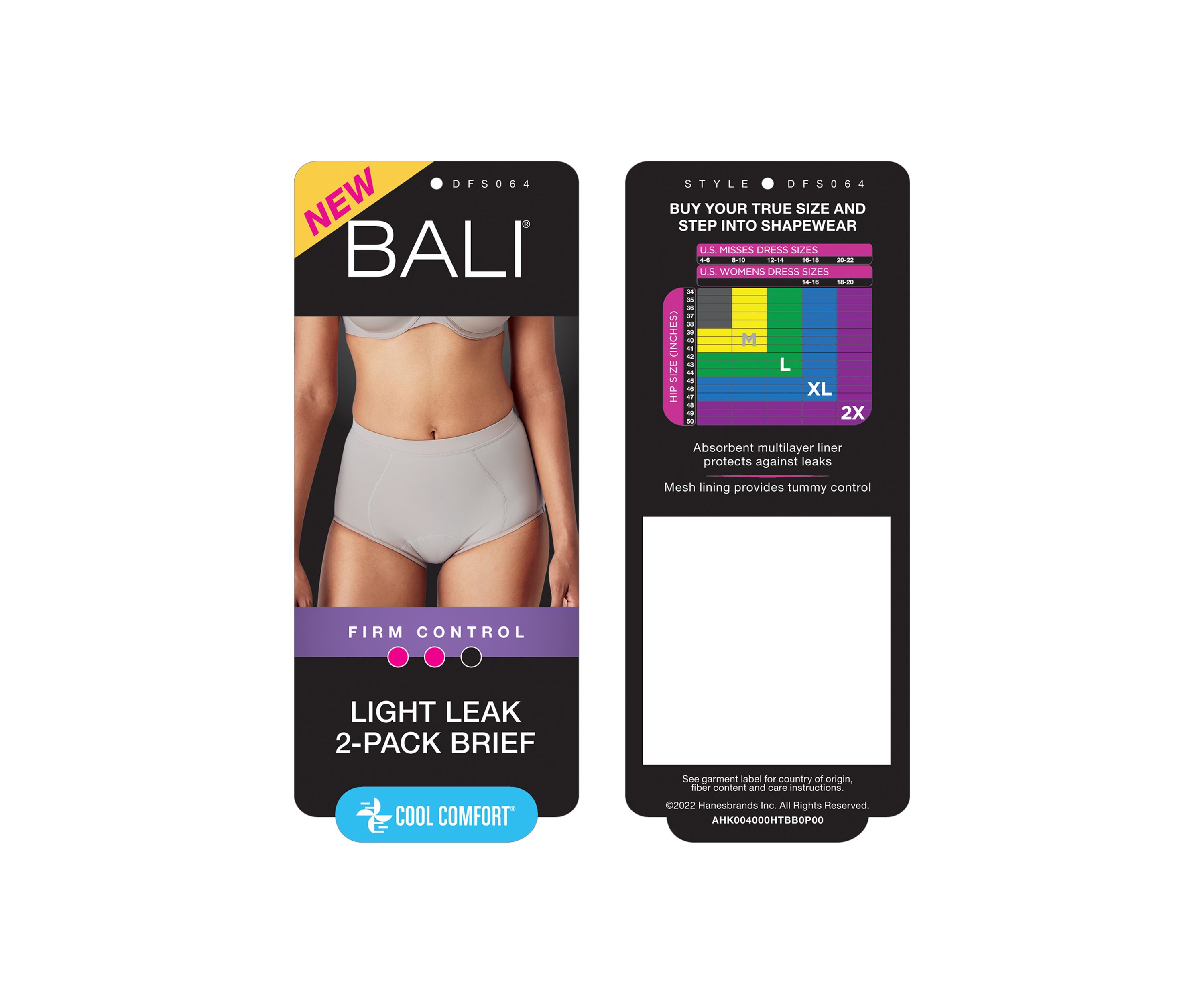 Bali Light Leak Protection 2-Pack Briefs