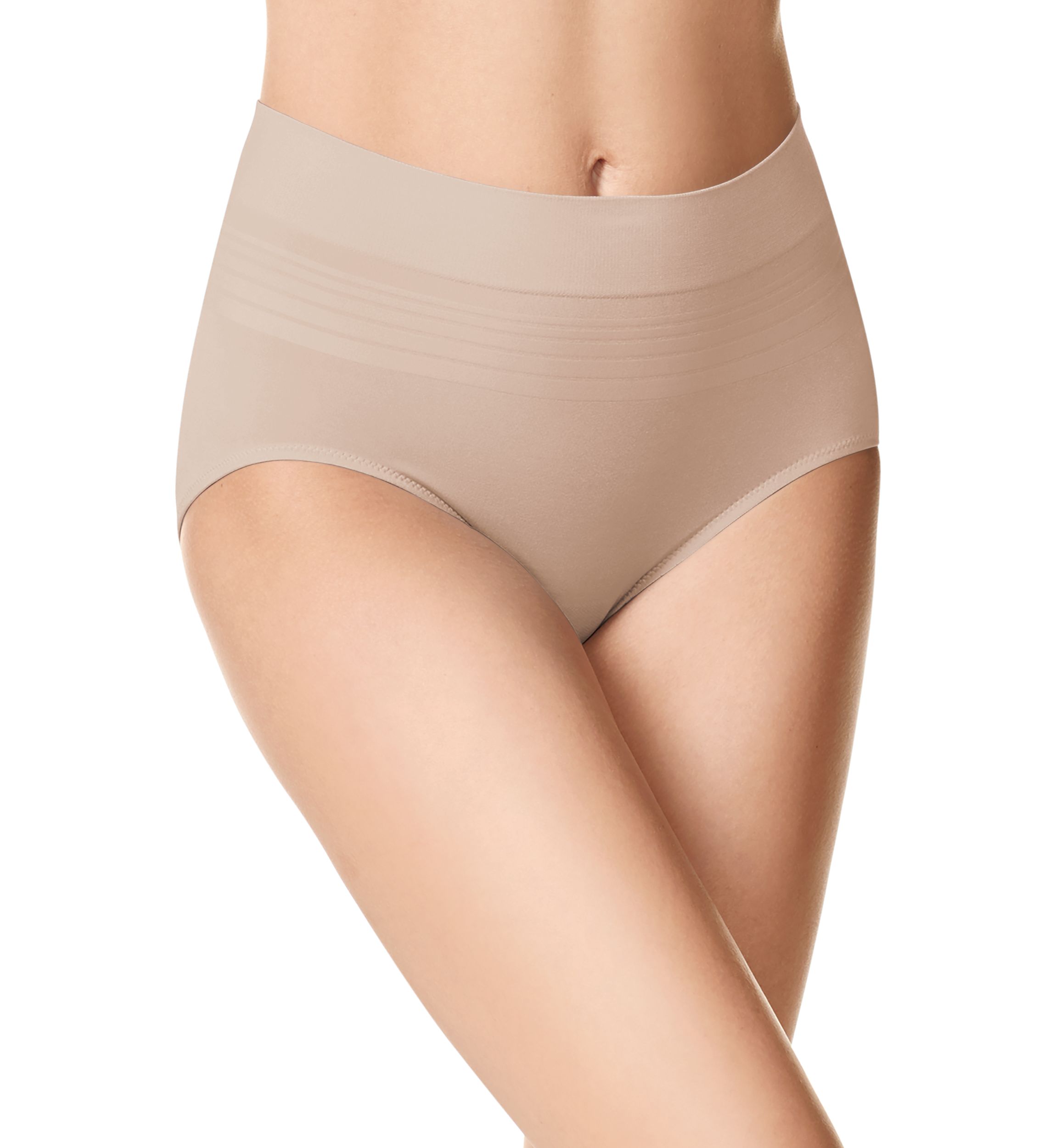 No Pinching, No Problems® Dig-Free Comfort Waist with Lace Smooth and Seamless Briefs - RS1501P