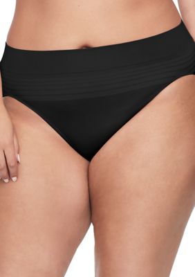 Plus Size Seamless Hi Cut Brief Black