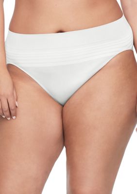 Warner's Women's No Pinching No Problems® Dig-Free Comfort Waist Smooth and Seamless Hi-Cut, White, 2XL