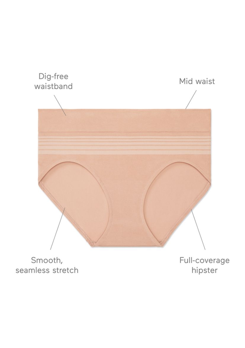 No Pinching, No Problems® Dig-Free Comfort Waist Smooth and Seamless Hipsters - RU0501P