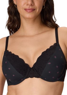 Maidenform Women's Comfort Devotion Embellished Extra Coverage Bra, Black, 40 D