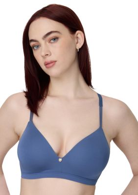 Maidenform Women's Everyday Luxe Wireless T-Shirt Bra, Blue, 40 C