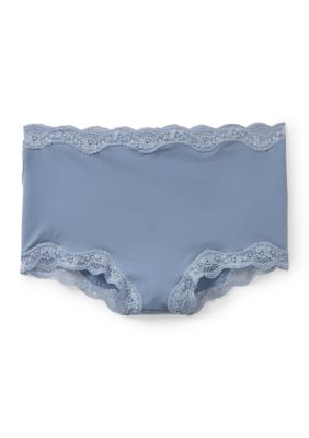 Maidenform Women's Lace Modern Boyshorts, Blue, Small