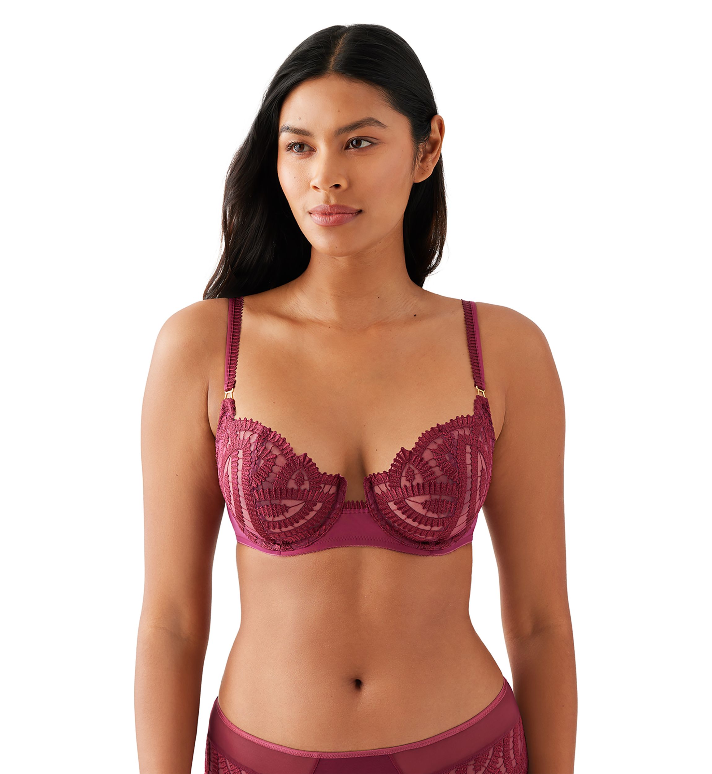 Embroidered Underwire Balconette Bra