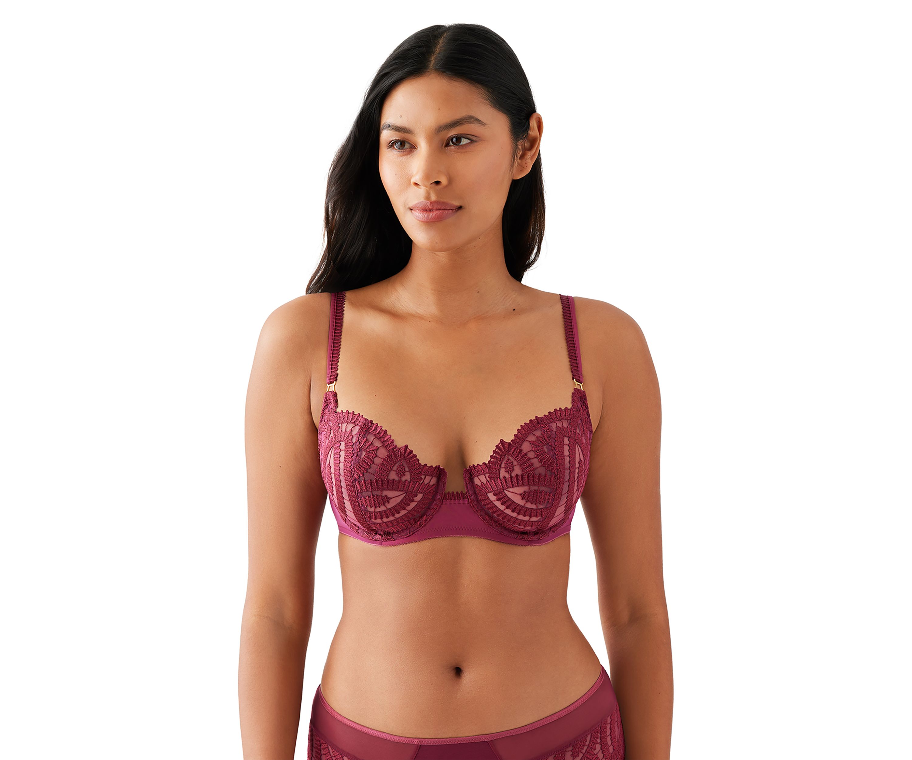 Embroidered Underwire Balconette Bra