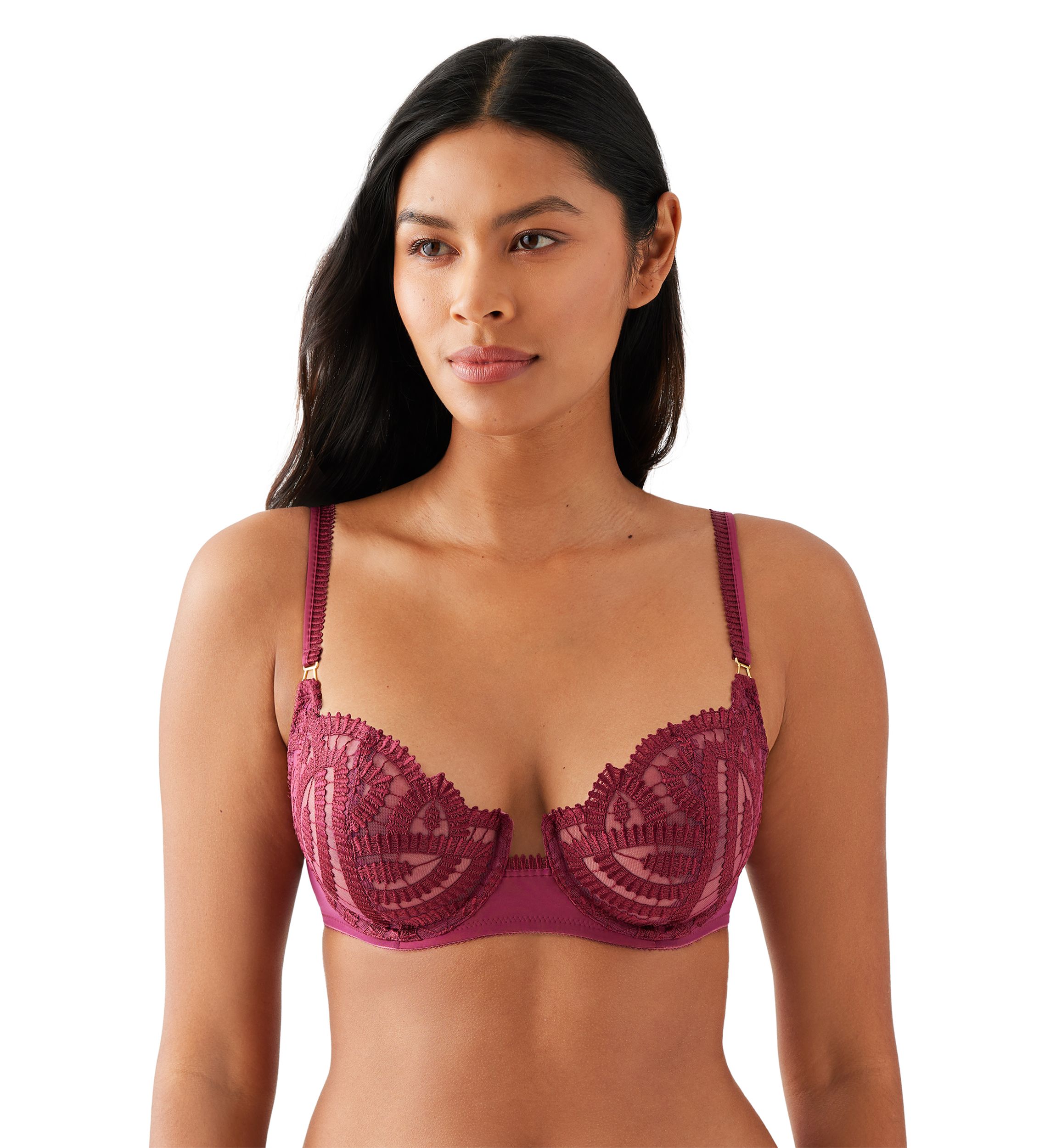 Embroidered Underwire Balconette Bra