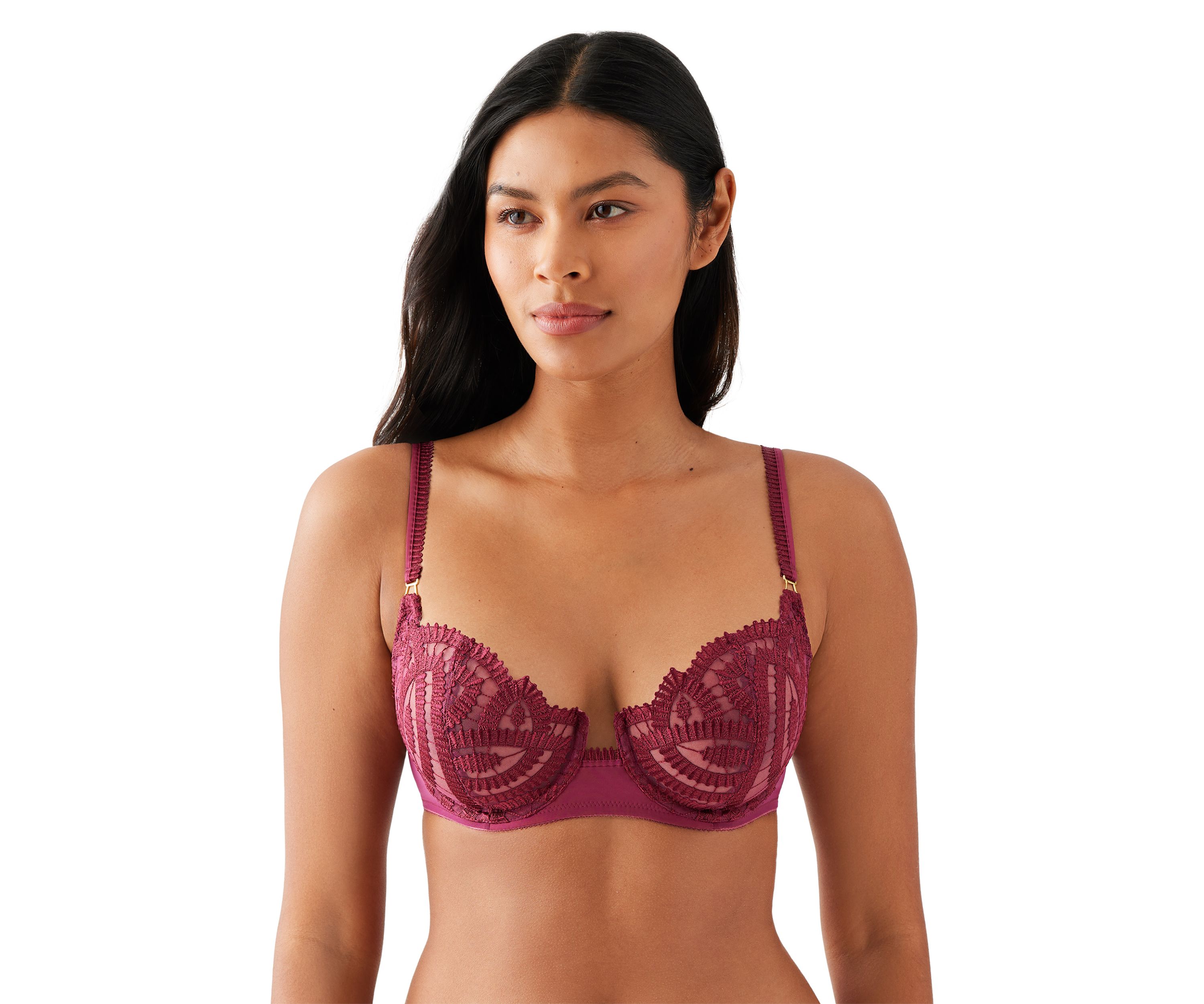 Embroidered Underwire Balconette Bra