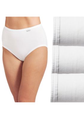 Shadowline Women's Plus-Size Panties-Cotton Brief (3 Pack), White