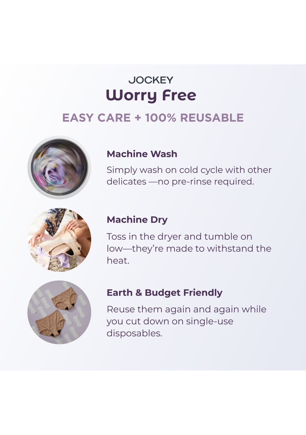 Worry Free Microfiber Moderate Absorbency Bikini