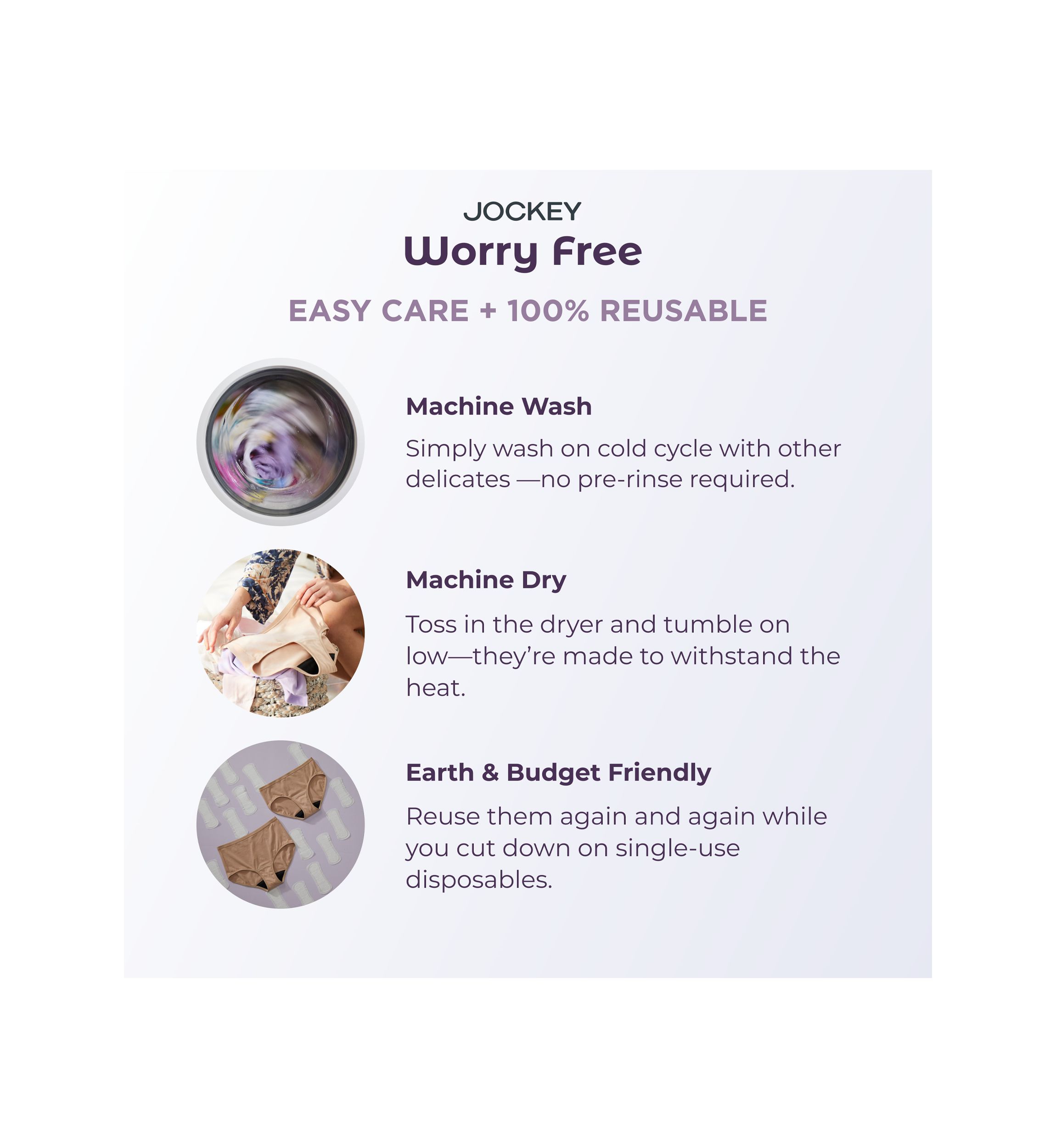 Worry Free Microfiber Moderate Absorbency Bikini