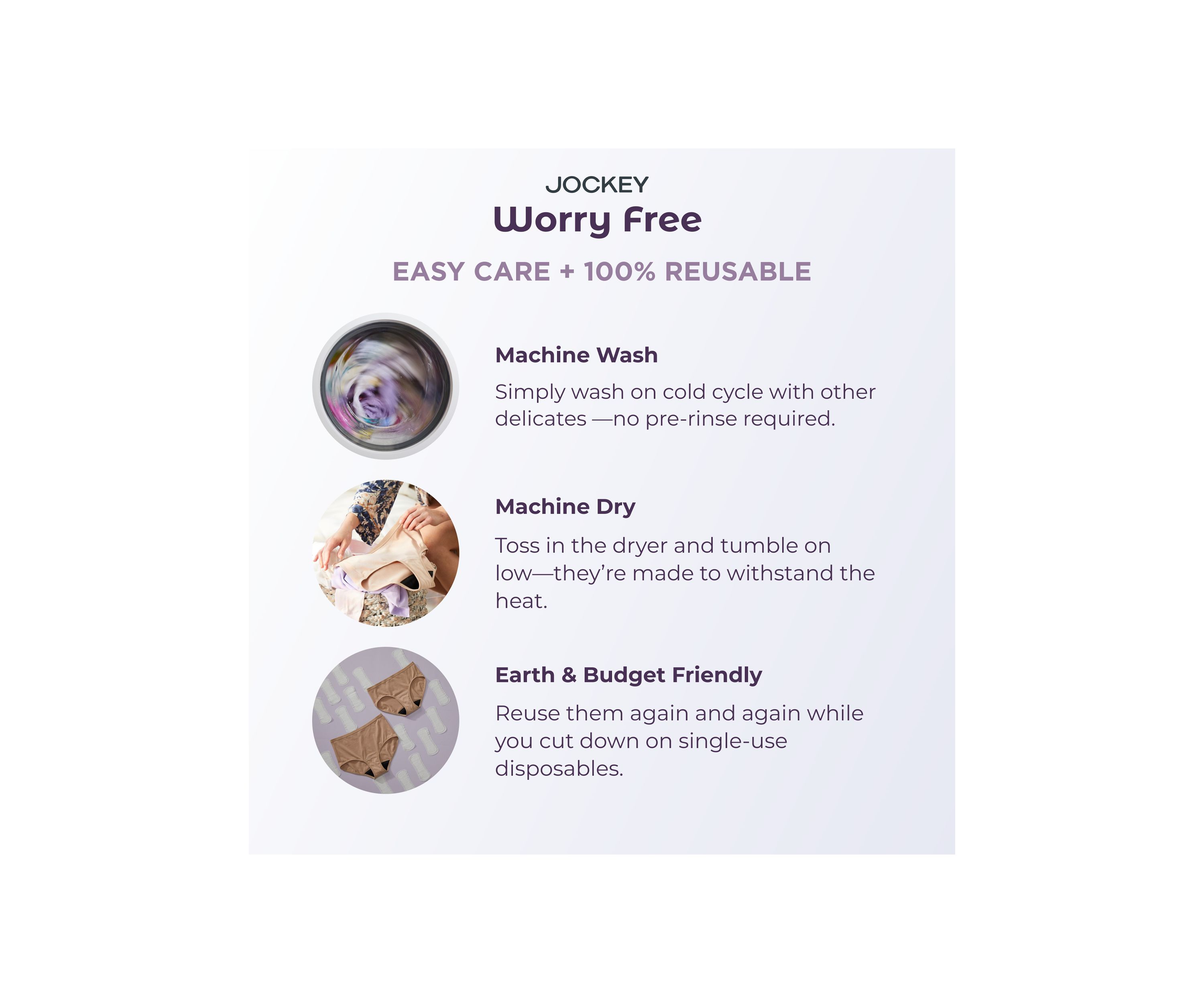 Worry Free Microfiber Moderate Absorbency Bikini