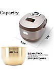 Aroma Housewares MTC-8010 Rice Cooker/Multicooker, 10-Cup Uncooked, Champagne