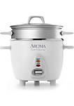 Aroma Housewares ARC-753-1SG 6-Cup (Cooked), 1.2Qt. Select Stainless Pot-Style Rice Cooker, & Food Steamer, One-Touch Operation, White