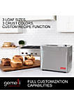 Gemelli 2LB Artisan Bread Maker, Stainless Steel w/ Digital Display and 21 Functions, Fruit/Nut Dispenser, 3 Loaf Sizes, 3 Crust Shades, Gluten-Free and Vegan Settings, Non-stick, Includes 22 Recipes