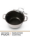 Wolfgang Puck 6-Piece Stainless Steel Pots and Pan Set; Scratch-Resistant Non-Stick Cookware