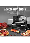 Electric Meat slicer for Home Use 200W, Aemego Food Slicer with Removable Stainless Steel Blade, Adjustable Thickness, Meat Cutter Machine for Deli, Jerky, Fruit, Cheese, Bread, Salami, Bacon, Black