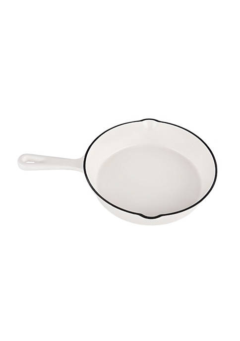 Inspired Home Cast Iron Skillet 8&quot;, Pure White