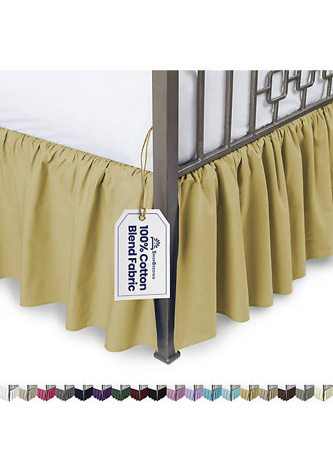 SHOPBEDDING Ruffled Bed Skirt with Split Corner 18&quot;