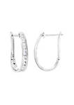Lab Created 10k White Gold Plated Sterling Silver 1/2ct TDW Lab-Grown Diamond Hoop Earring (F-G, VS2-SI1)