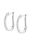 Lab Created 10k White Gold Plated Sterling Silver 1/2ct TDW Lab-Grown Diamond Hoop Earring (F-G, VS2-SI1)